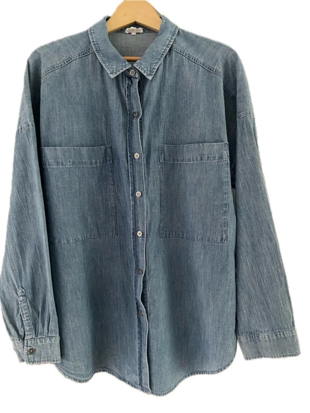 SPLENDID x Cella Jane Oversized Button Up Shirt Small Cotton Linen Top EUC - Picture 2 of 9
